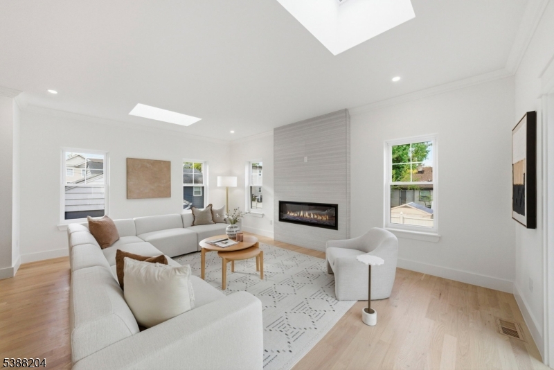 Family room w/ dual skylights