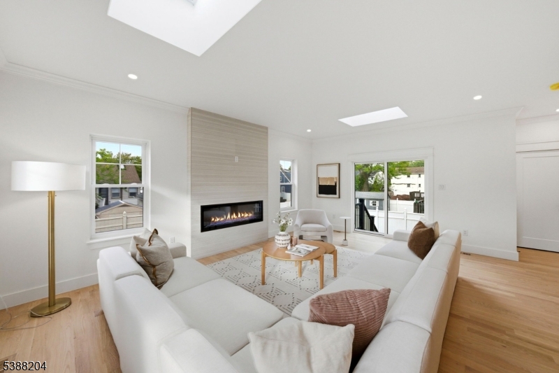 Family room w/ dual skylights